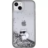 Capa rígida Karl Lagerfeld KLHCP15MLKCNSK iPhone 15 Plus / 14 Plus 6,7 polegadas transparente Liquid Glitter Choupette