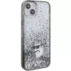 Capa rígida Karl Lagerfeld KLHCP15MLKCNSK iPhone 15 Plus / 14 Plus 6,7 polegadas transparente Liquid Glitter Choupette