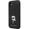 Capa de silicone Karl Lagerfeld Ikonik Metal Pin para Apple iPhone 11 / iPhone XR 6,1 polegadas preta