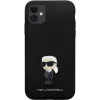Capa de silicone Karl Lagerfeld Ikonik Metal Pin para Apple iPhone 11 / iPhone XR 6,1 polegadas preta
