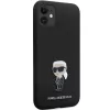 Capa de silicone Karl Lagerfeld Ikonik Metal Pin para Apple iPhone 11 / iPhone XR 6,1 polegadas preta