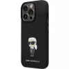 Capa de silicone Karl Lagerfeld KLHCP14LSMHKNPK Ikonik Metal Pin para iPhone 14 Pro 6,1 preta