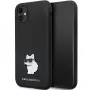 Capa rígida de silicone Karl Lagerfeld KLHCN61SMHCNPK com pin metálico para iPhone 11 / XR 6.1 preta