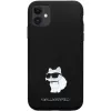 Capa rígida de silicone Karl Lagerfeld KLHCN61SMHCNPK com pin metálico para iPhone 11 / XR 6.1 preta