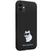 Capa rígida de silicone Karl Lagerfeld KLHCN61SMHCNPK com pin metálico para iPhone 11 / XR 6.1 preta