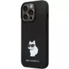 Capa rígida de silicone Karl Lagerfeld KLHCP14XSMHCNPK com pin metálico C para iPhone 14 Pro Max 6.7 preta