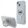 Capa rígida Karl Lagerfeld KLHMP15SHMRSCHH iPhone 15 / 14 / 13 6,1 polegadas branca com anel de suporte Choupette Head MagSafe