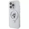 Capa rígida Karl Lagerfeld KLHMP13LHMRSKCH iPhone 13 Pro / 13 6,1 polegadas branca com anel de suporte Karl & Choupette MagSafe