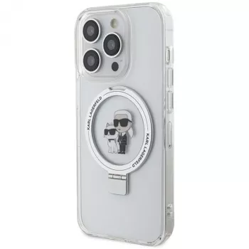Capa rígida Karl Lagerfeld KLHMP13LHMRSKCH iPhone 13 Pro / 13 6,1 polegadas branca com anel de suporte Karl & Choupette MagSafe