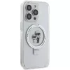 Capa rígida Karl Lagerfeld KLHMP13LHMRSKCH iPhone 13 Pro / 13 6,1 polegadas branca com anel de suporte Karl & Choupette MagSafe