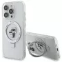 Capa rígida Karl Lagerfeld KLHMP13XHMRSKCH com anel de suporte para iPhone 13 Pro Max 6,7 polegadas branca Karl & Choupette MagSafe