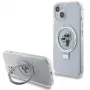 Capa rígida Karl Lagerfeld KLHMP15SHMRSKCH iPhone 15/14/13 6,1 polegadas branca com anel de suporte Karl & Choupette MagSafe