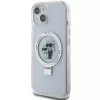 Capa rígida Karl Lagerfeld KLHMP15SHMRSKCH iPhone 15/14/13 6,1 polegadas branca com anel de suporte Karl & Choupette MagSafe