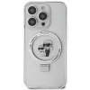 Capa rígida Karl Lagerfeld KLHMP15LHMRSKCH com anel de suporte MagSafe para iPhone 15 Pro 6,1 polegadas branca