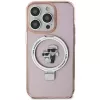 Capa rígida Karl Lagerfeld KLHMN61HMRSKCP iPhone 11 / XR 6.1 rosa com anel de suporte Karl & Choupette MagSafe