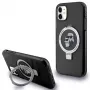 Capa rígida Karl Lagerfeld KLHMN61HMRSKCK com anel de suporte para iPhone 11 / Xr 6.1 preta MagSafe Karl & Choupette