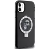 Capa rígida Karl Lagerfeld KLHMN61HMRSKCK com anel de suporte para iPhone 11 / Xr 6.1 preta MagSafe Karl & Choupette