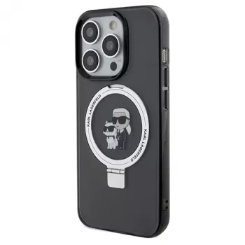 Capa rígida Karl Lagerfeld iPhone 13 Pro Max 6,7 polegadas com anel de suporte Karl & Choupette MagSafe preta
