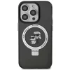 Capa rígida Karl Lagerfeld KLHMP15LHMRSKCK com anel de suporte MagSafe para iPhone 15 Pro 6.1 preta