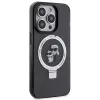 Capa rígida Karl Lagerfeld KLHMP15LHMRSKCK com anel de suporte MagSafe para iPhone 15 Pro 6.1 preta