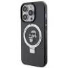 Karl Lagerfeld KLHMP15XHMRSKCK Capa rígida preta com anel de suporte Karl & Choupette MagSafe para iPhone 15 Pro Max 6,7