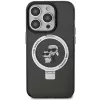 Karl Lagerfeld KLHMP15XHMRSKCK Capa rígida preta com anel de suporte Karl & Choupette MagSafe para iPhone 15 Pro Max 6,7
