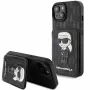 Karl Lagerfeld KLHCP15SSAKKNSCK Capa rígida Saffiano Ikonik preta para iPhone 15/14/13 6,1