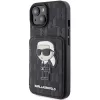 Karl Lagerfeld KLHCP15SSAKKNSCK Capa rígida Saffiano Ikonik preta para iPhone 15/14/13 6,1