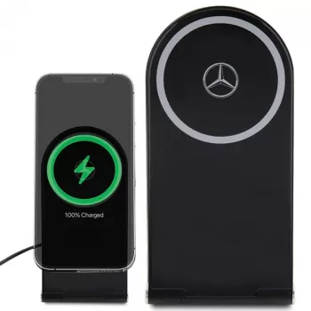 Mercedes-Benz Suporte de carregamento sem fios 2 em 1 dobrável 15W preto Silver Star MagSafe
