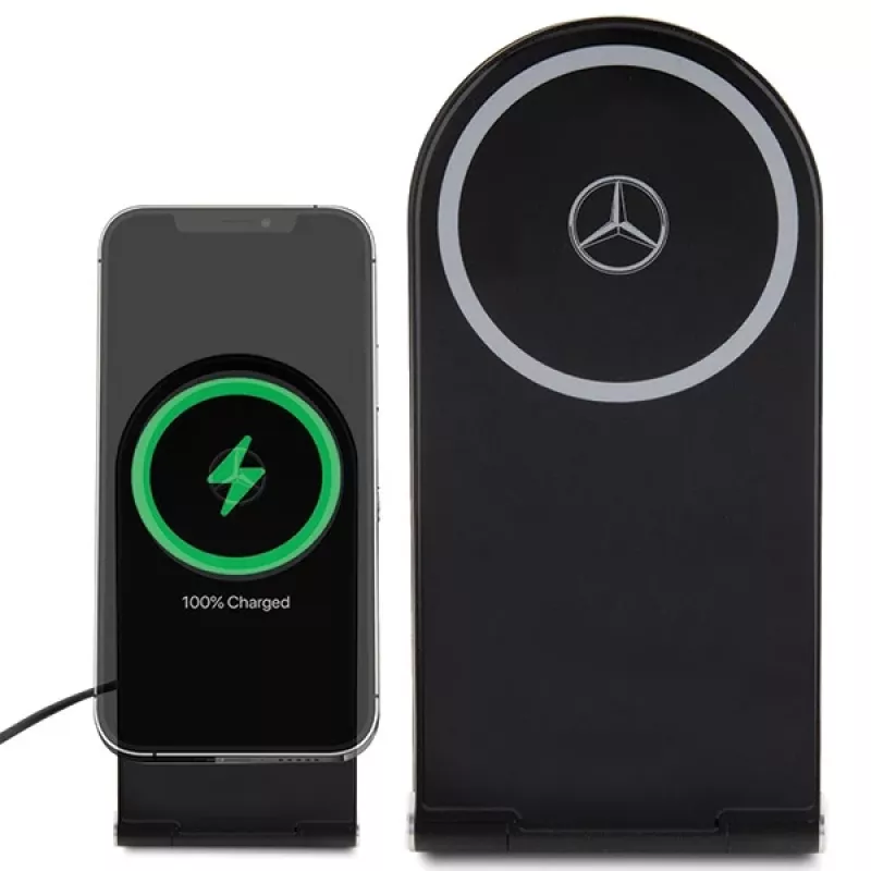 Mercedes-Benz Suporte de carregamento sem fios 2 em 1 dobrável 15W preto Silver Star MagSafe