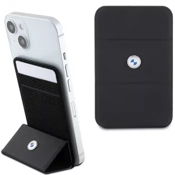 BMW Suporte com ranhura para cartões e carteira MagSafe Signature Collection preto