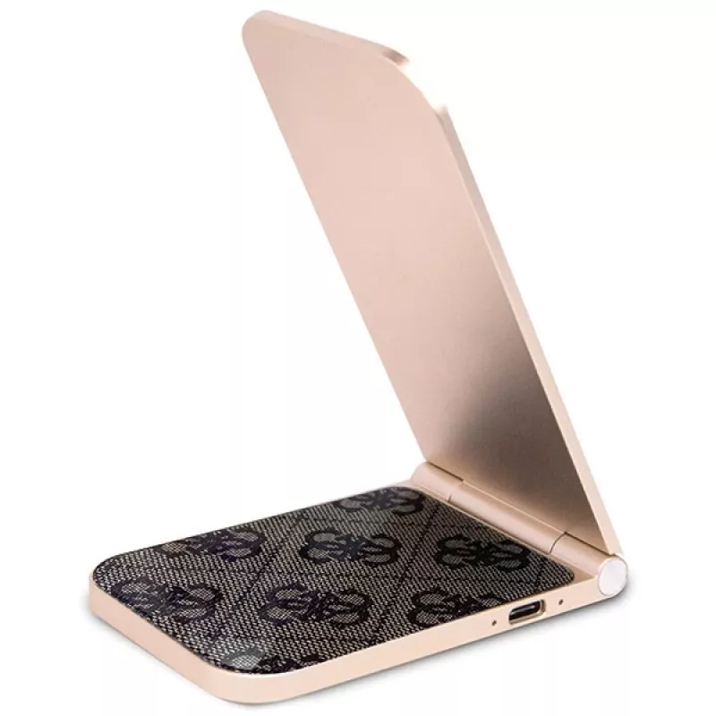 Guess Carregador sem fios 2 em 1 dobrável GUDCFAL4PEGW 15W castanho padrão 4G MagSafe