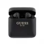 Guess Auscultadores Bluetooth True Wireless Stereo com logótipo impresso e estojo de carregamento (preto)