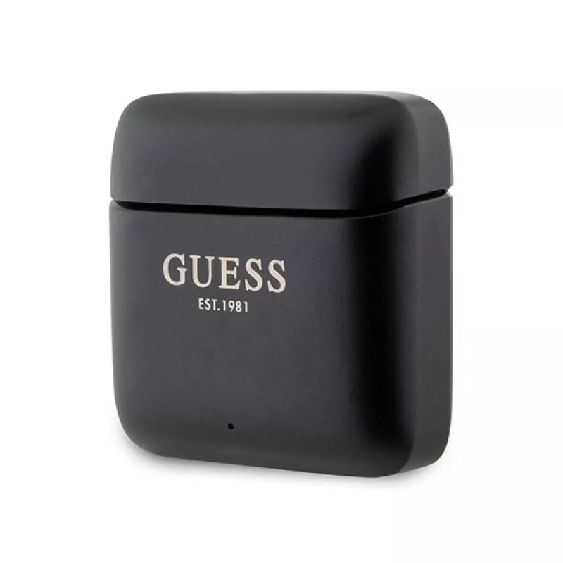 Guess Auscultadores Bluetooth True Wireless Stereo com logótipo impresso e estojo de carregamento (preto)