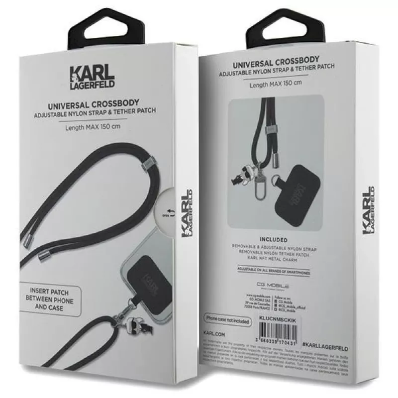 Karl Lagerfeld Cordão universal para telemóvel CBDY (preto)