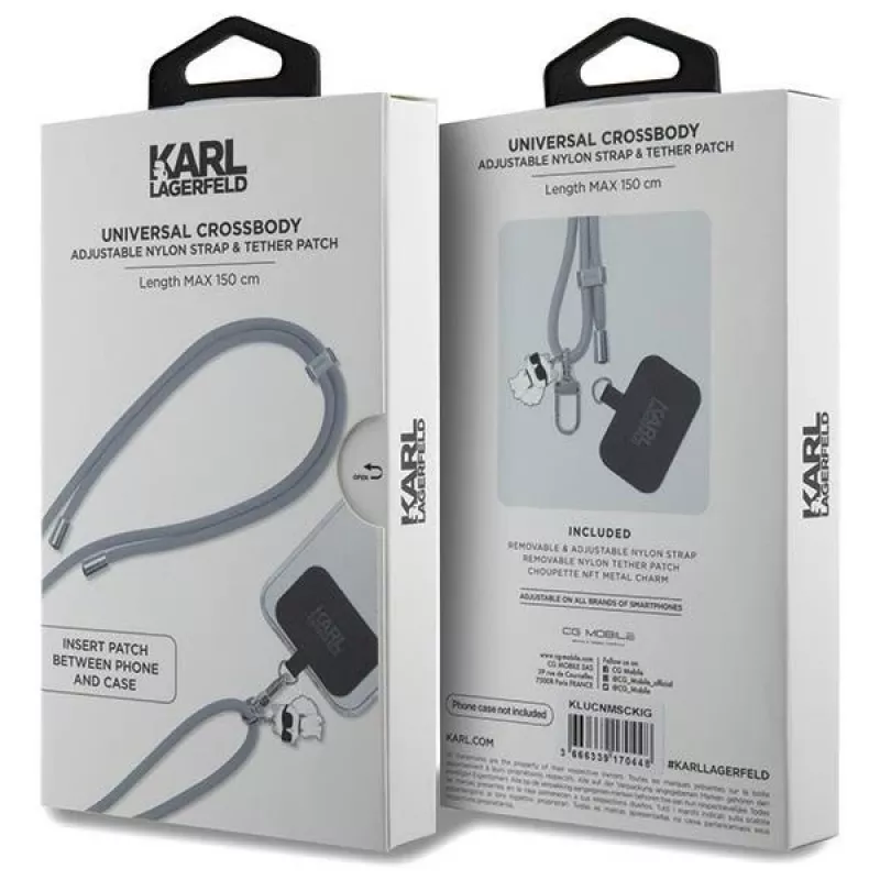 Karl Lagerfeld Cordão universal para telemóvel CBDY (cinzento)