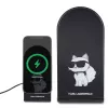 Karl Lagerfeld Carregador sem fios 2 em 1 dobrável KLDCRFALCHNK 15W preto Choupette MagSafe