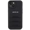 AMG AMHCP15MGSEBK Capa rígida em pele com linhas gravadas para iPhone 15 Plus / 14 Plus 6,7