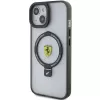 Ferrari FEHMP15MUSCAK Capa rígida transparente fumada com anel de suporte para iPhone 15 Plus / 14 Plus 6,7