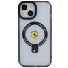Ferrari FEHMP15SUSCAH Capa rígida transparente com anel de suporte para iPhone 15 / 14 / 13 6,1