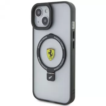 Ferrari FEHMP15MUSCAH Capa rígida transparente com anel de suporte para iPhone 15 Plus / 14 Plus 6,7