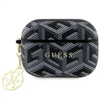 Guess GUAP2PGCE4CK Capa preta GCube Charm para AirPods Pro 2 (2022/2023)