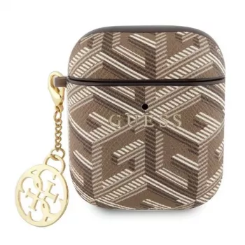 Guess GUA2PGCE4CW Capa castanha GCube Charm para AirPods 1/2