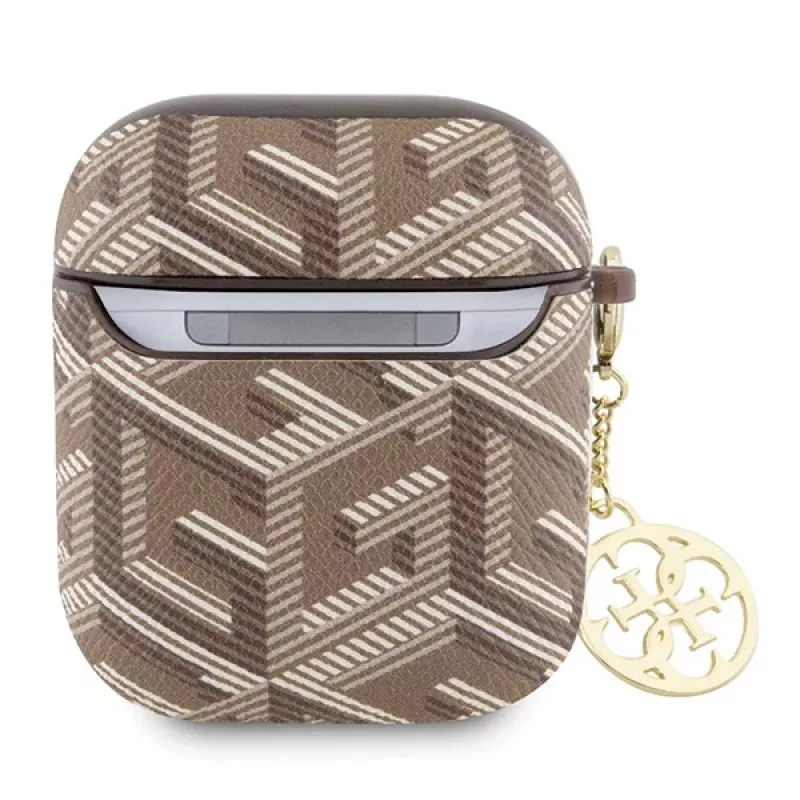 Guess GUA2PGCE4CW Capa castanha GCube Charm para AirPods 1/2