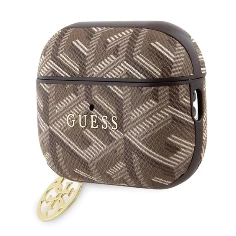 Guess GUAP2PGCE4CW Capa castanha GCube Charm para AirPods Pro 2 (2022/2023)
