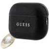 Guess GUAP2PGEHCDK Capa preta com coração de glitter e pingente de diamante para AirPods Pro 2 (2022/2023)