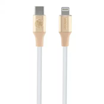 Guess GUCLLALRGDD Cabo USB-C para Lightning 1,5 m carregamento rápido dourado claro com logótipo gravado