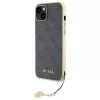Guess GUHCP15MGF4GGR Capa rígida cinzenta 4G Charms Collection para iPhone 15 Plus/14 Plus 6,7