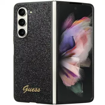 Guess Capa rígida Glitter Script F946 para Samsung Galaxy Z Fold5, preta