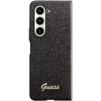 Guess Capa rígida Glitter Script F946 para Samsung Galaxy Z Fold5, preta